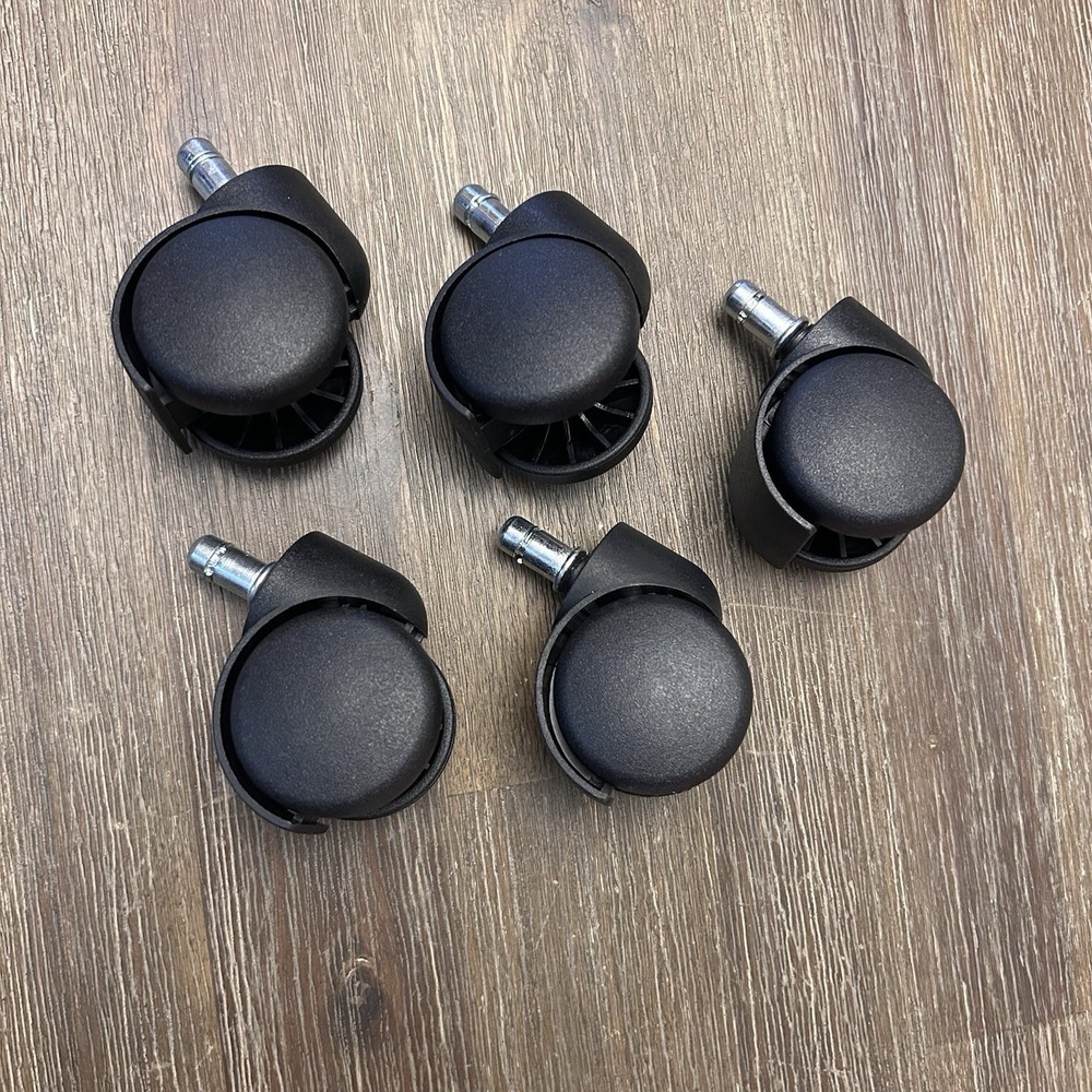 Desk Chair Heavy Duty Carpet Casters | Twin Wheel Rollers | Set of 5 Replacement